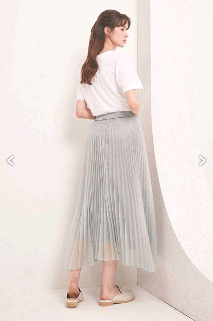 한섬 마인 튤레이어 플리츠스커트 이미지