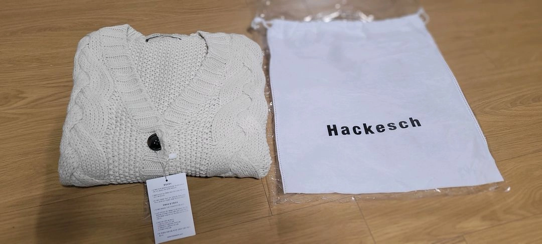 HACKESCH 아이보리 꽈배기 니트 가디건 이미지