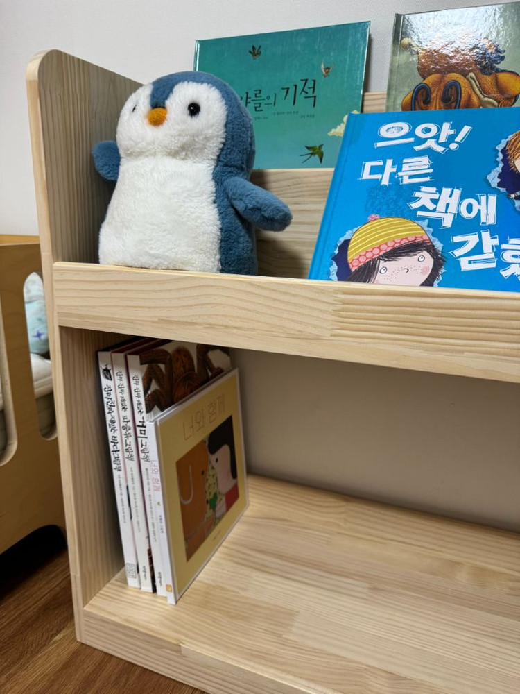 원목 선반형 전면 책장 (새제품) 이미지