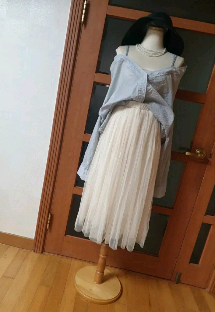 (새제품)오프숄더 겸용 스트라이프 셔츠 이미지