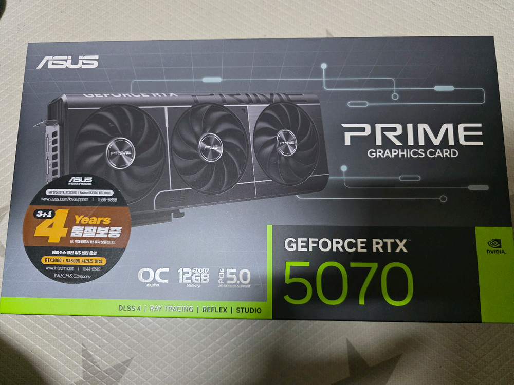 ASUS PRIME 지포스 RTX 5070 OC D7 12GB 인텍앤컴퍼니 이미지
