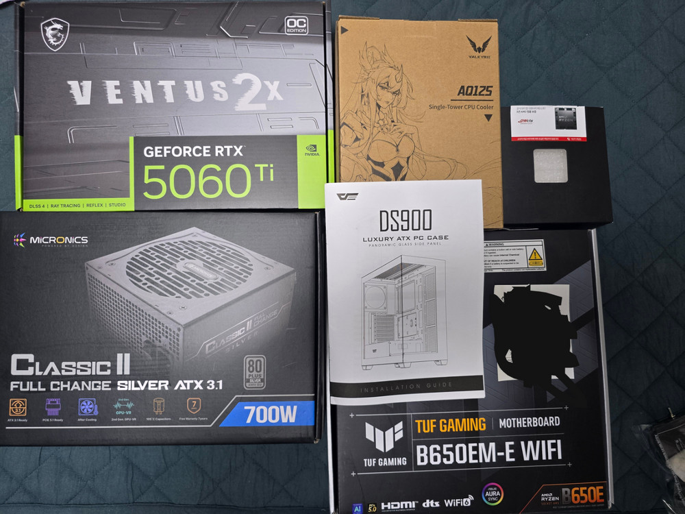 (대전개인)고사양 게이밍 pc 본체 데스크탑 새제품 싸게팝니다.라이젠7500 rtx5060ti 이미지