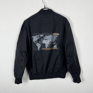 지프 블랙 바람막이 봄버 자켓 항공 점퍼 남L XL 라덴 빈티지 이미지
