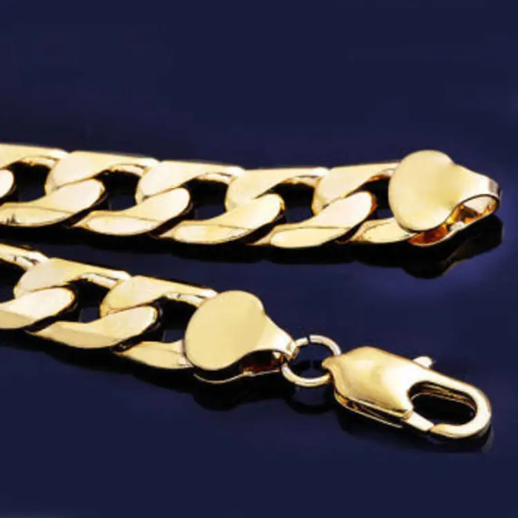 새 18K GF 4mm X 60cm 골드 스테인레스 스틸 패션 목걸이 금 체인 이미지