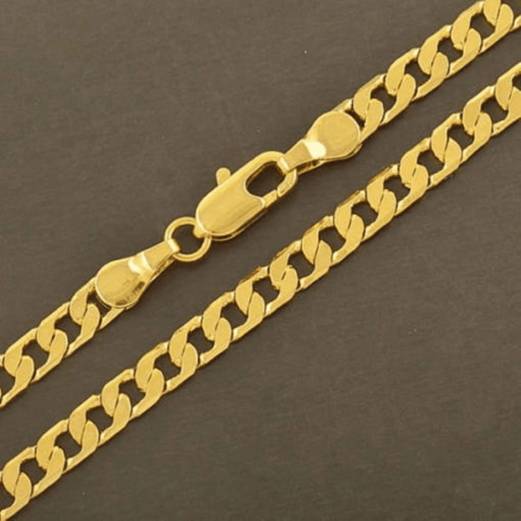 새 18K GF 4mm X 60cm 골드 스테인레스 스틸 패션 목걸이 금 체인 이미지