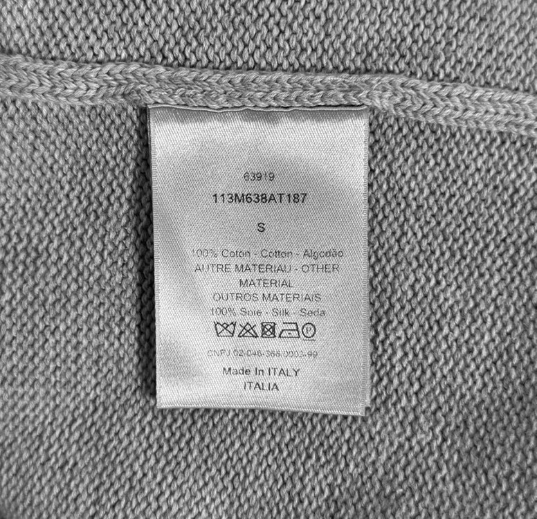 [S] Dior 디올 남성 오블리크 자카드 인서트 사이드라인 니트 그레이 이미지