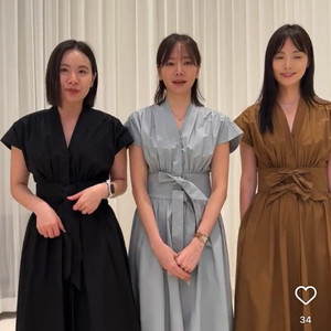 r2w 셔링리본원피스 레디투웨어 이미지