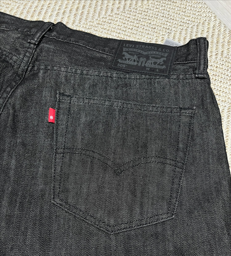 리바이스 505 흑청 레귤러핏 셀비지 데님 팬츠 청바지 34 이미지