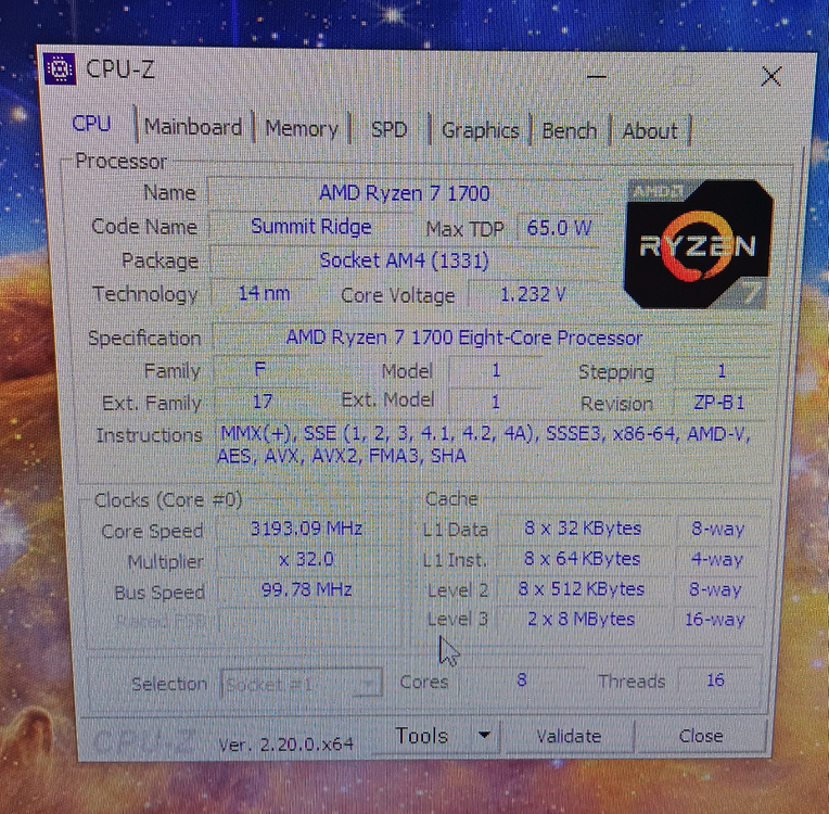 AMD CPU 라이젠 7 1700 이미지