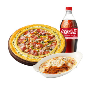 피자헛 수퍼슈프림 리치골드 L+리치치즈파스타+콜라 1.25L(포장전용) 팝니다 이미지