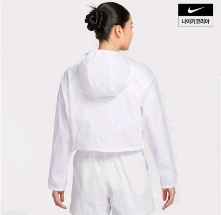 나이키 윈드러너 세미크롭 바람막이 화이트 S 이미지