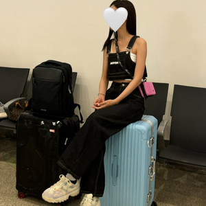 흑청 멜빵바지 점프수트 서스펜더 청바지 와이드바지 여름바지 (탱크탑 덤) 이미지