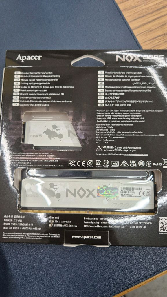 APACER NOX DDR5 6000 32GB x 2 총 64GB 이미지