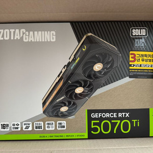 ZOTAC 조텍 지포스 RTX 5070 Ti GAMING SOLID 팝니다 이미지