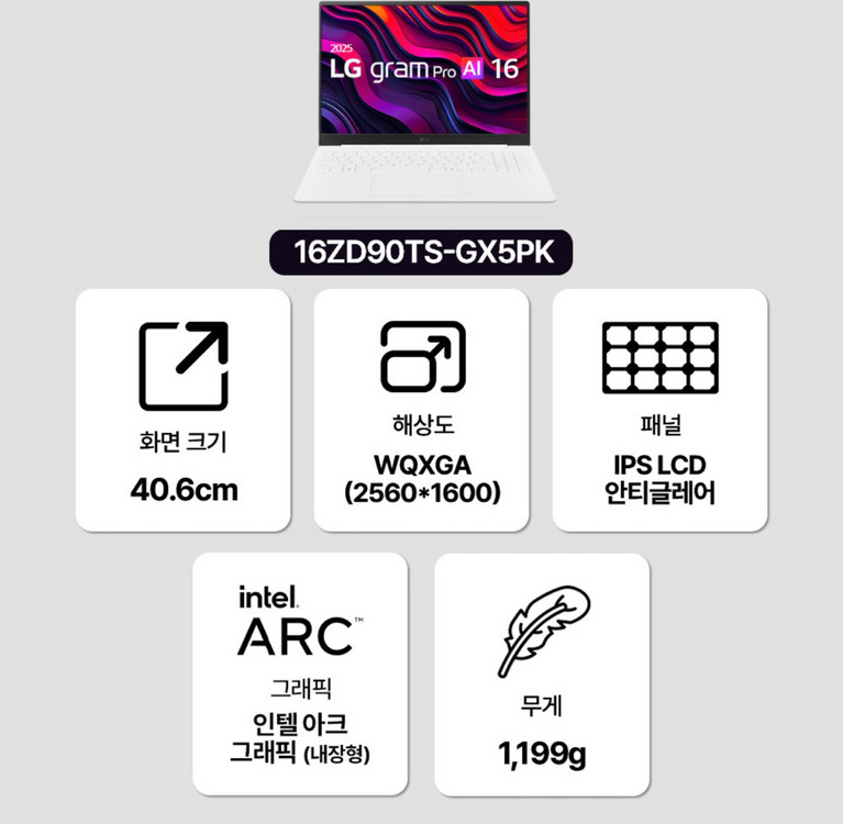 (미개봉) LG 그램 프로 (gram pro) AI 16인치 16g 256G미개봉 이미지