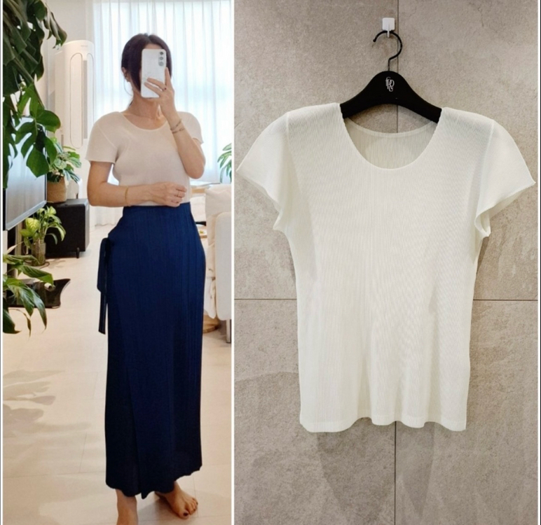 이세이미야케 플리츠플리즈 미스트 차콜 반팔 이미지