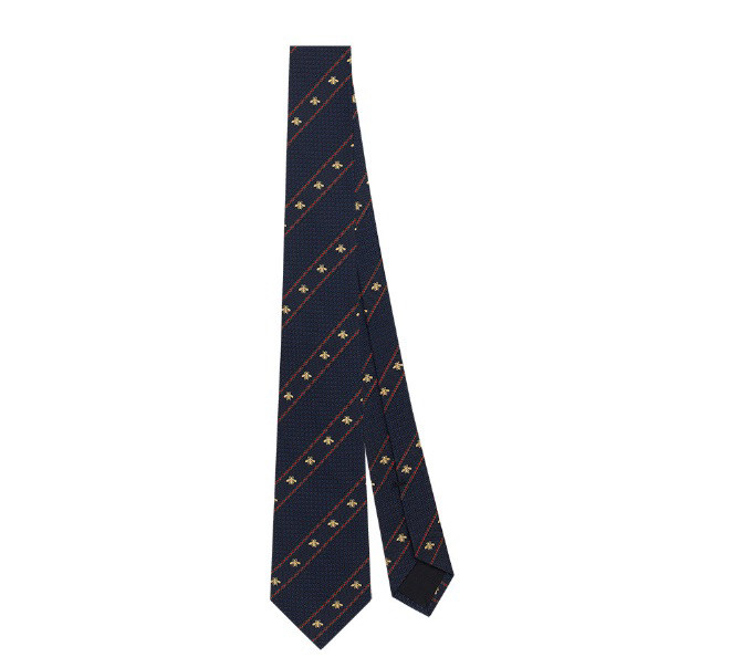 구찌 비 앤 웹 실크 자카드 넥타이 (Bee and Web silk jacquard tie) 이미지