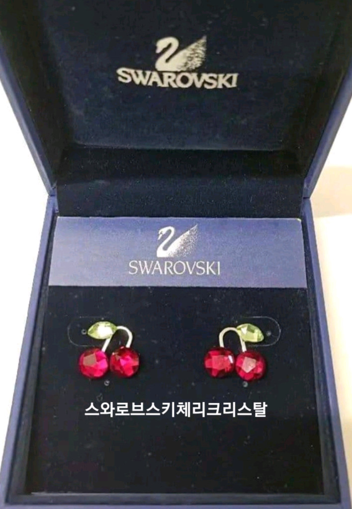 3개일괄스와로브스키키티팔찌귀걸이크리스탈키티체리 이미지