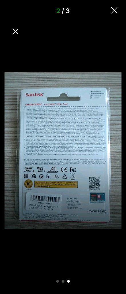 닌텐도 SD카드 256GB 스위치2 닌텐도 블랙박스 스위치1 바디캠 드론 디카 dsrl 샌디스크 태블릿 이미지