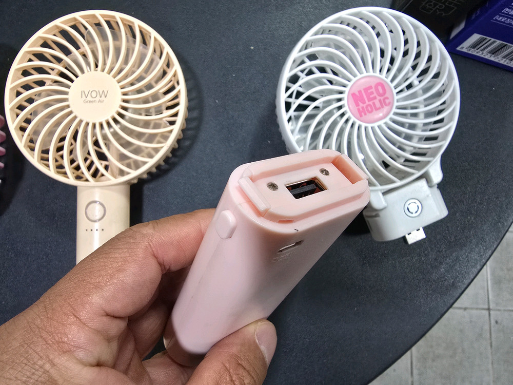 휴대용 선풍기 4대 일괄 이미지