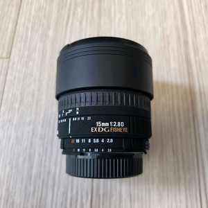 시그마 15mm f2.8d ex dg fisheye 니콘용 어안렌즈 판매합니다 이미지
