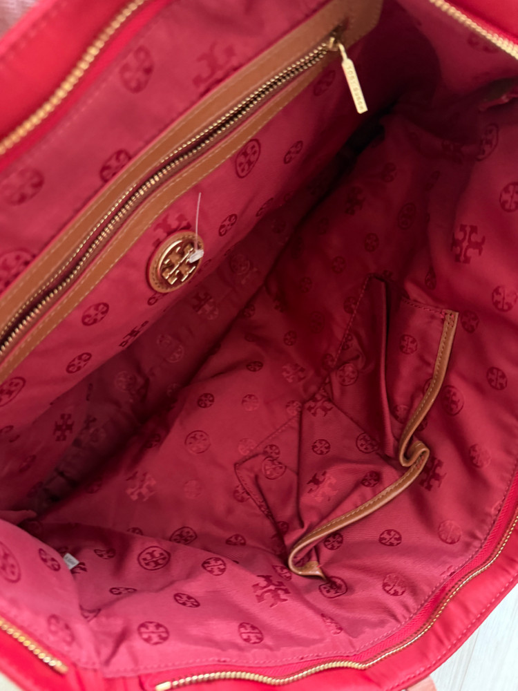 Tory Burch 토리버치 토트백 레드 숄더백 쇼퍼 보부상 가방 레더 트림38x42x14cm토리버치 레드 토트백입 이미지