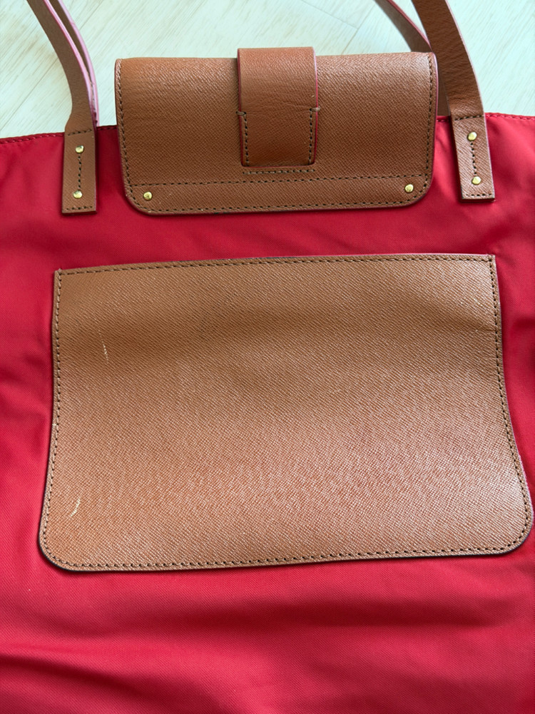 Tory Burch 토리버치 토트백 레드 숄더백 쇼퍼 보부상 가방 레더 트림38x42x14cm토리버치 레드 토트백입 이미지