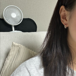 14k 볼 원터치 귀걸이 볼 링귀걸이 리얼화이트골드 자체화이트 골드 이미지