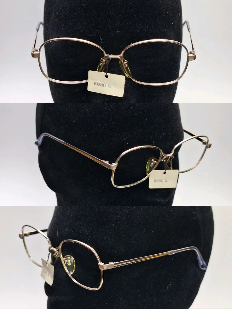 80s 일본 빈티지 데드스톡 미사용/골드 오벌 라운드 안경테 52mm 여성용 여자안경 레트로 클래식 아이웨어 y2k 이미지