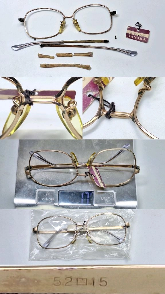 80s 일본 빈티지 데드스톡 미사용/골드 오벌 라운드 안경테 52mm 여성용 여자안경 레트로 클래식 아이웨어 y2k 이미지