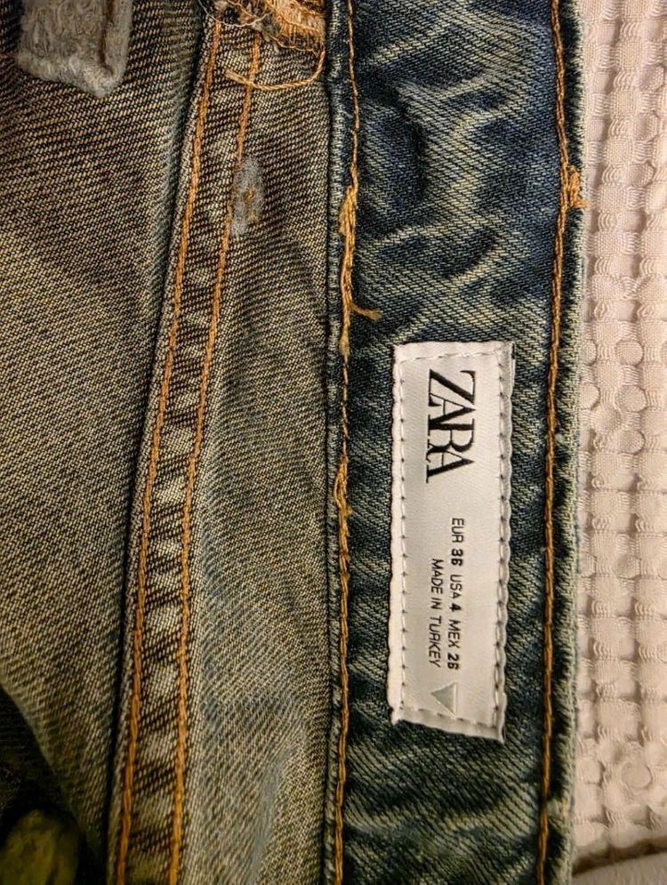 ZARA 여성 자라 데님팬츠 화이트 라인 청바지 36 m / 에잇세컨즈 론론 자라 망고 한섬 타임 마인 쟈딕앤볼테르 이미지
