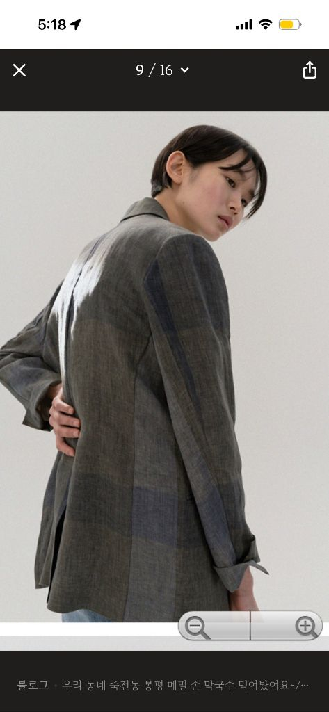 모이아 moia 린넨체크자켓 이미지