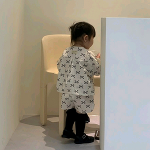 dearu 디어유 리본 블라우스+ 반바지 세트 S (착샷0) 결혼식하객룩 아기정장 이미지
