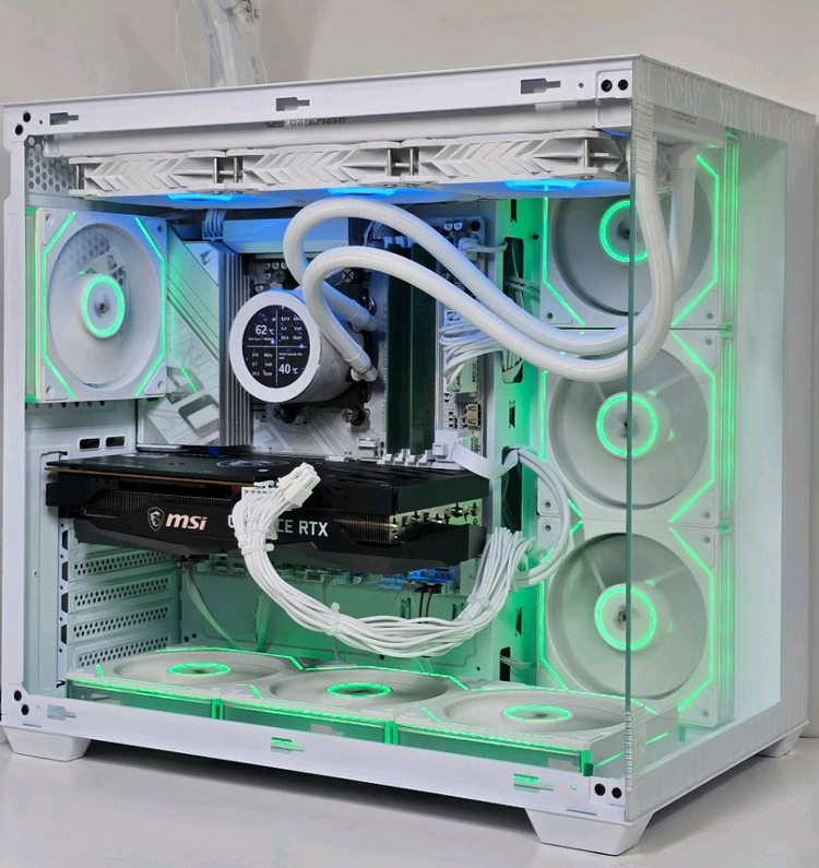 (새제품 반본체 수랭 화이트)9800X3D, B850M WIFI, 16GB, 수랭쿨러, 방송게이밍컴퓨터본체 이미지