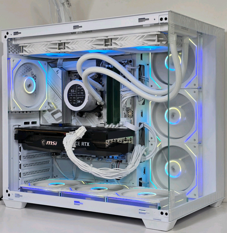 (새제품 반본체 수랭 화이트)9800X3D, B850M WIFI, 16GB, 수랭쿨러, 방송게이밍컴퓨터본체 이미지