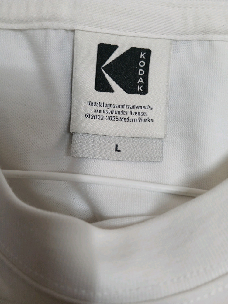 코닥 Kodak 남성 화이트 반팔 티셔츠 사이즈 L 100 이미지