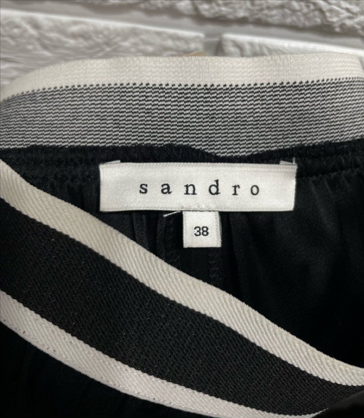 정품 Sandro 산드로 블랙 와이드 버뮤다5부팬츠:) 레이온5부밴딩바지 이미지