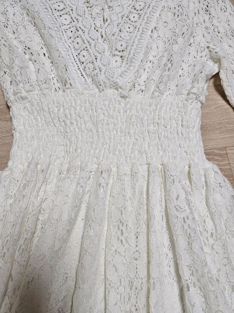 예쁜레이스 화이트롱원피스 저렴하게 (새거) 이미지