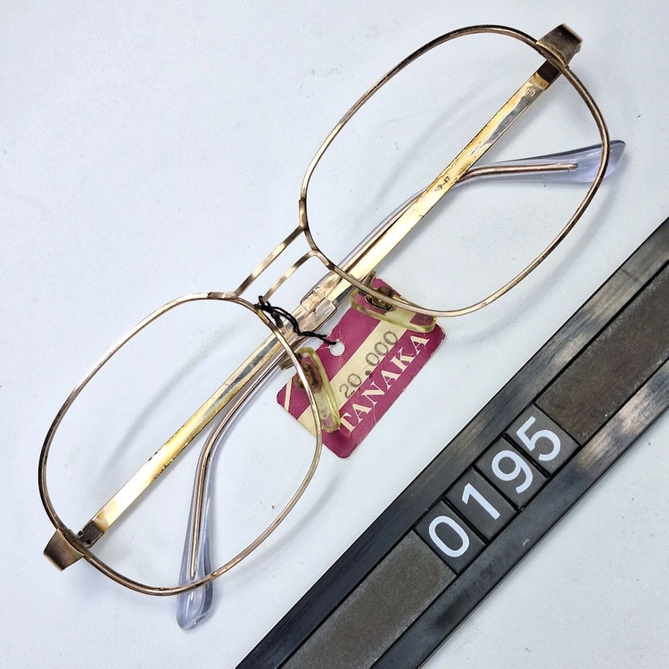 80s 일본 빈티지 데드스톡 미사용/오벌 라운드 안경테 52mm 여성용 골드 투브릿지 레트로 클래식 아이웨어 패션 이미지