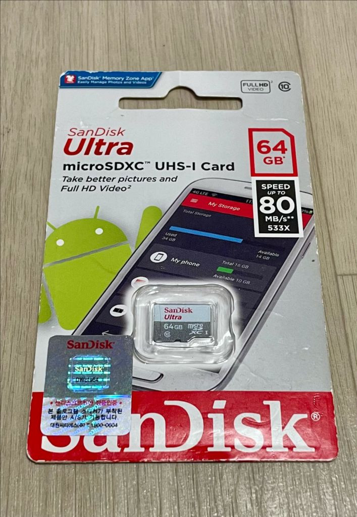마이크로SD카드 64GB + CF카드 8GB 세트 이미지