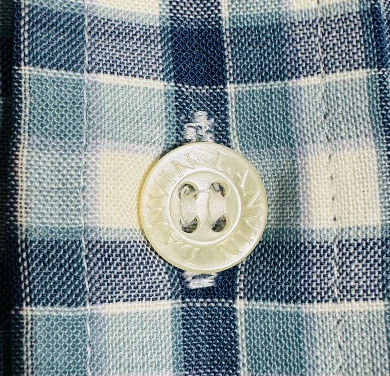 LANVIN 랑방 블루 린넨 체크 셔츠 100 지방시 버버리 구찌 이미지