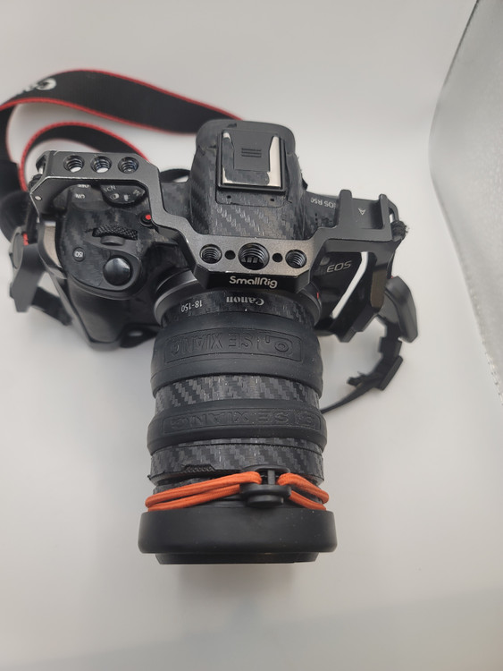 캐논 eos r50 미러리스 카메라,18-150 렌즈,스몰리그 케이지,리모컨 이미지