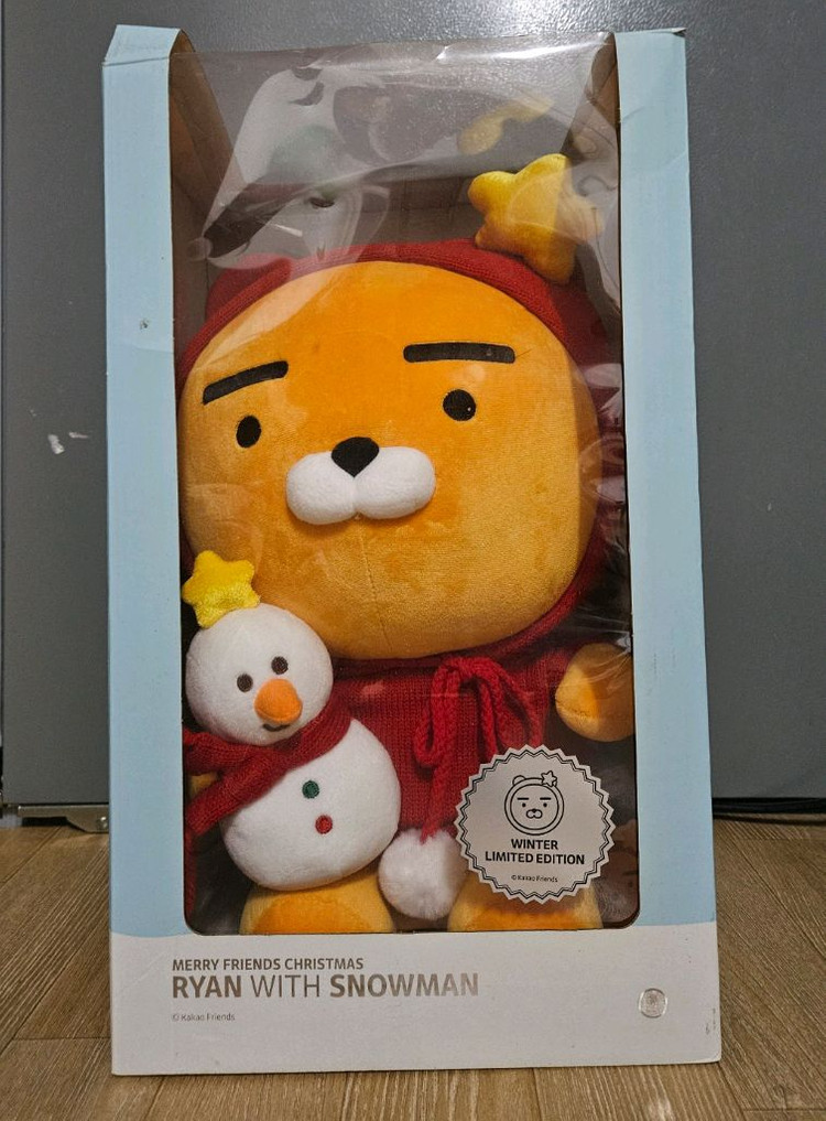 새상품 카카오프렌즈 눈사람 라이언 인형 대형 크리스마스 한정판 이미지