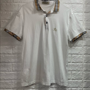 Burberry 버버리 체크카라 화이트 반팔 카라티 버버리 폴로티 이미지