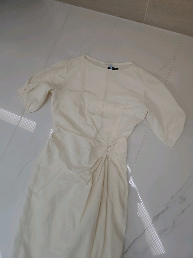 130만원대 한섬 랑방 컬렉션(LANVIN COLLECTION) 드레이프 셔링 원피스 이미지