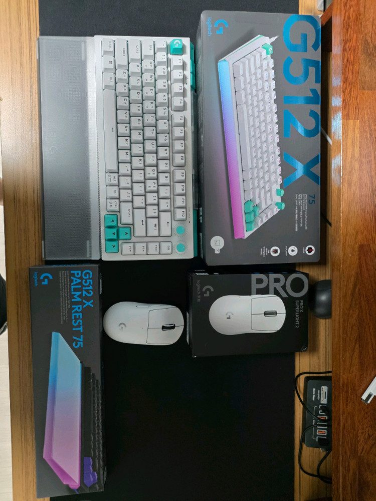 로지텍 g512 x 75 + 지슈라2 화이트 세트 이미지