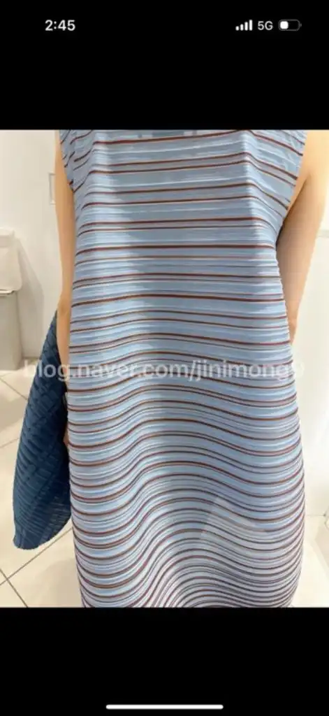 (새상품)플리츠플리즈 베지믹스 바운스 원피스 이미지