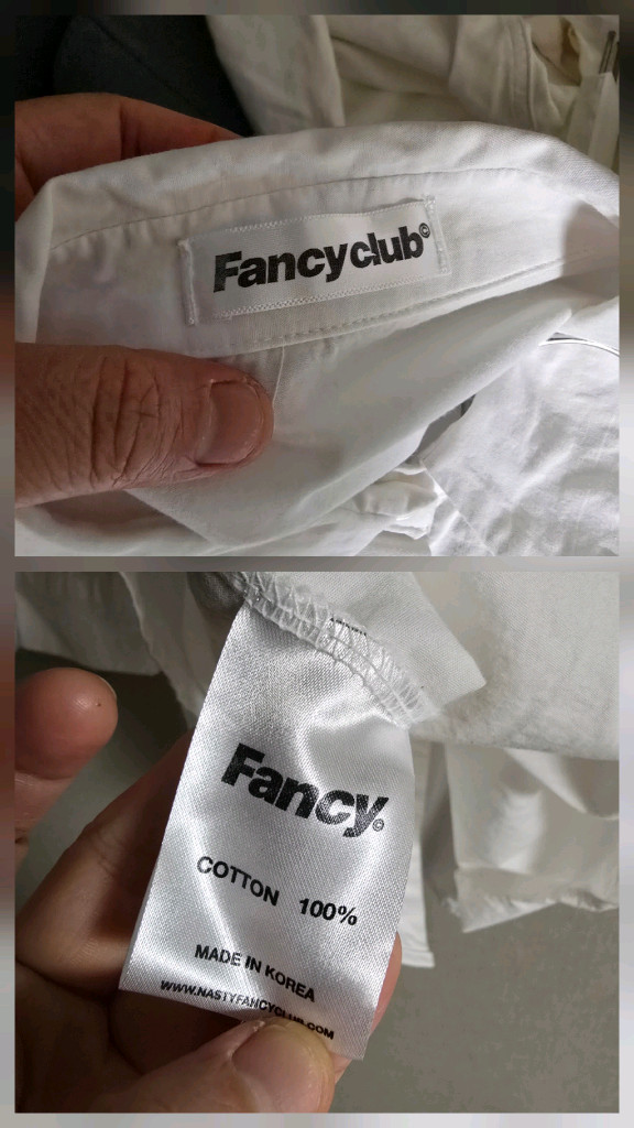팬시클럽 아일렛 코르셋 화이트셔츠원피스 이미지