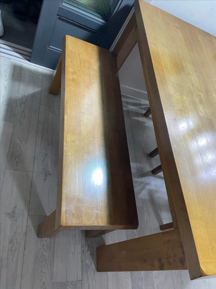 인아트)원목 식탁 의자 벤치 세트 이미지