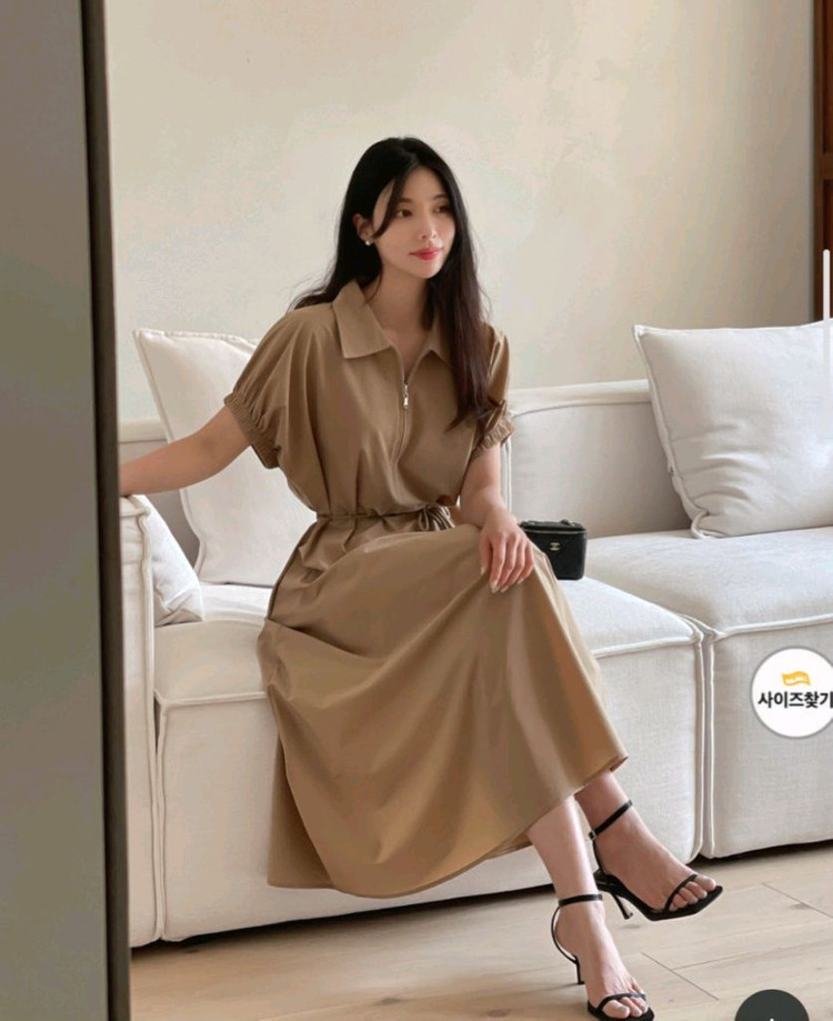 새상품)반집업 바스락 롱원피스 이미지